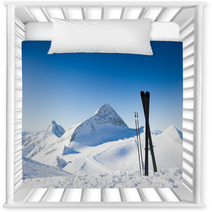 Skis In High Mountains At Sunny Day Nursery Decor 60105056