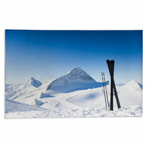 Skis In High Mountains At Sunny Day Rugs 60105056