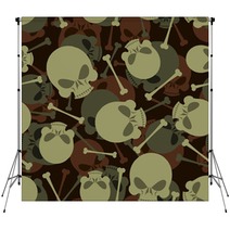Skull And Bones Military Pattern Skeleton Army Ornament Death Backdrops 123381764