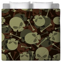 Skull And Bones Military Pattern Skeleton Army Ornament Death Bedding 123381764