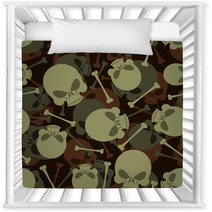 Skull And Bones Military Pattern Skeleton Army Ornament Death Nursery Decor 123381764