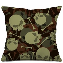 Skull And Bones Military Pattern Skeleton Army Ornament Death Pillows 123381764