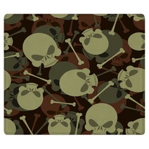 Skull And Bones Military Pattern Skeleton Army Ornament Death Rugs 123381764