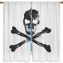 Skull And Bones Window Curtains 66440982