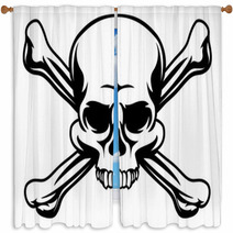 Skull And Crossbones Symbol Window Curtains 106476098