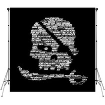 Skull And Cutlass Made Of Pirate Words And Sayings Backdrops 124939896