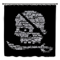 Skull And Cutlass Made Of Pirate Words And Sayings Bath Decor 124939896