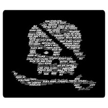 Skull And Cutlass Made Of Pirate Words And Sayings Rugs 124939896