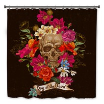 Skull And Flowers Day Of The Dead Bath Decor 59761763