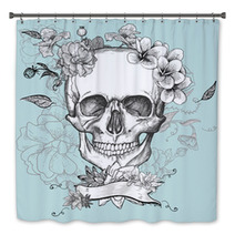 Skull And Flowers Day Of The Dead Bath Decor 80013654