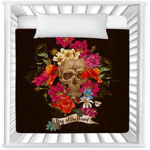 Skull And Flowers Day Of The Dead Nursery Decor 59761763