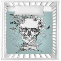 Skull And Flowers Day Of The Dead Nursery Decor 80013654