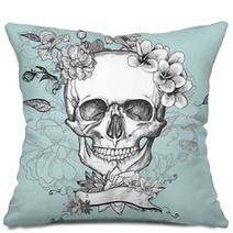 Skull And Flowers Day Of The Dead Pillows 80013654
