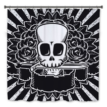 Skull And Roses Bw Bath Decor 3243999