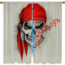 Skull Background Window Curtains 40967381