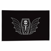 Skull Coffin Vampire Logo Skull Vector Illustration Rugs 208680962