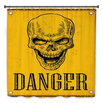 Skull On Sign Danger Bath Decor 111270472