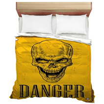 Skull On Sign Danger Bedding 111270472