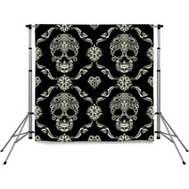 Skull Ornamental Pattern Backdrops 52896262