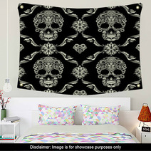 Skull Ornamental Pattern Wall Art 52896262
