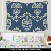 Skull Swirl Decorative Pattern Wall Art 63568199