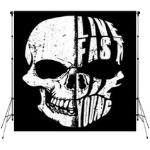 Skull Tee Graphic Design Backdrops 198360172