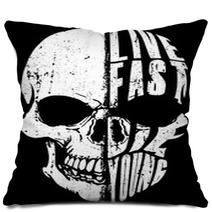 Skull Tee Graphic Design Pillows 198360172