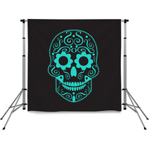 Skull Vector Background For Fashion Design Patterns Tattoos Day Of The Dead Backdrops 123428583