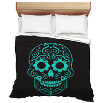 Skull Vector Background For Fashion Design Patterns Tattoos Day Of The Dead Bedding 123428583