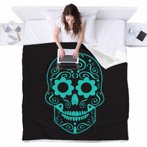 Skull Vector Background For Fashion Design Patterns Tattoos Day Of The Dead Blankets 123428583