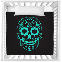 Skull Vector Background For Fashion Design Patterns Tattoos Day Of The Dead Nursery Decor 123428583