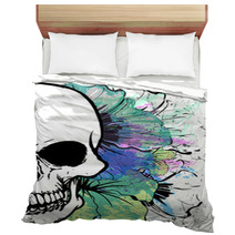 Skull Watercolor T Shirt Graphic Design Bedding 194502529