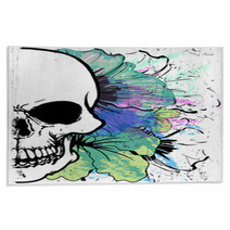 Skull Watercolor T Shirt Graphic Design Rugs 194502529
