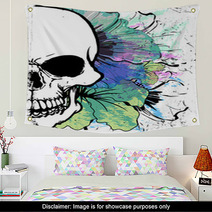 Skull Watercolor T Shirt Graphic Design Wall Art 194502529
