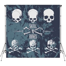 Skulls And Cross Bones On The Grunge Background Backdrops 82204577