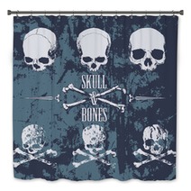 Skulls And Cross Bones On The Grunge Background Bath Decor 82204577