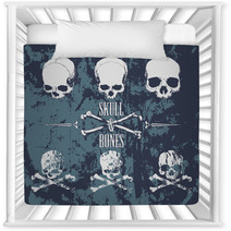 Skulls And Cross Bones On The Grunge Background Nursery Decor 82204577
