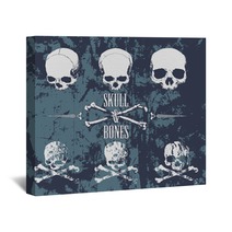 Skulls And Cross Bones On The Grunge Background Wall Art 82204577