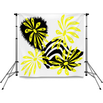 Skunk And Yellow Flowers Backdrops 5291509