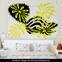 Skunk And Yellow Flowers Wall Art 5291509