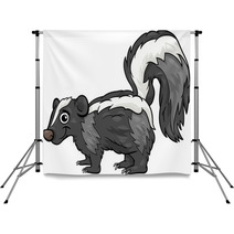 Skunk Animal Cartoon Illustration Backdrops 66022637