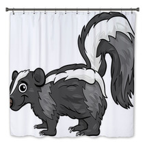Skunk Animal Cartoon Illustration Bath Decor 66022637