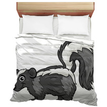 Skunk Animal Cartoon Illustration Bedding 66022637