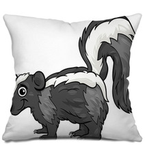 Skunk Animal Cartoon Illustration Pillows 66022637