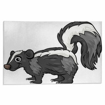 Skunk Animal Cartoon Illustration Rugs 66022637