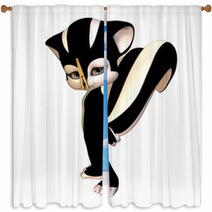 Sky Skunk With A Clothespin On Her Nose Window Curtains 9613942