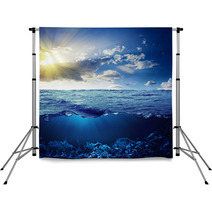 Sky, Waterline And Underwater Background Backdrops 44210751