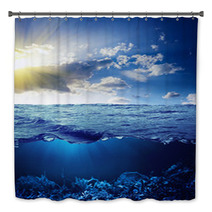 Sky, Waterline And Underwater Background Bath Decor 44210751