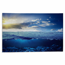 Sky, Waterline And Underwater Background Rugs 44210751