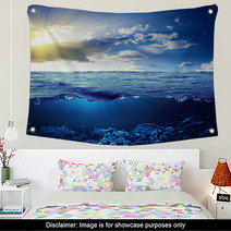 Sky, Waterline And Underwater Background Wall Art 44210751